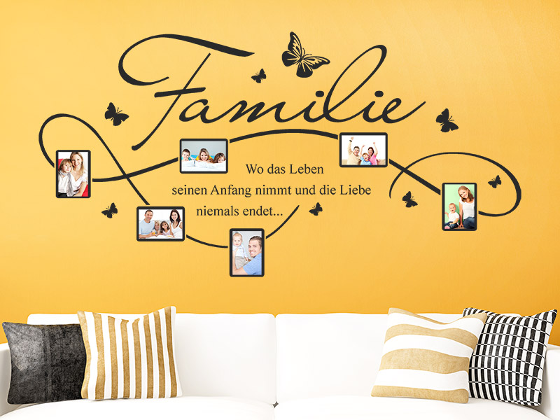 Wandtattoo Familie als Fotorahmen