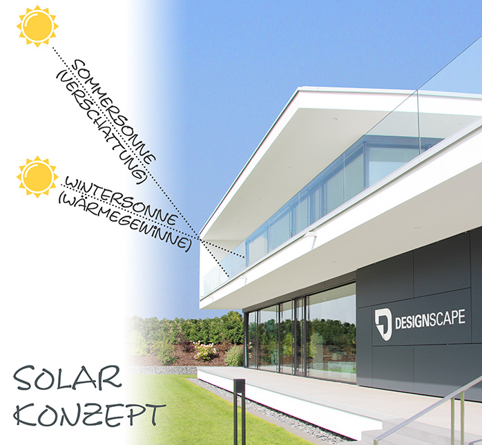 Solarkonzept von Designscape mit optimaler Verschattung