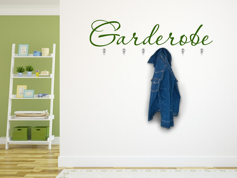 Garderobe Schrift Wandtattoo